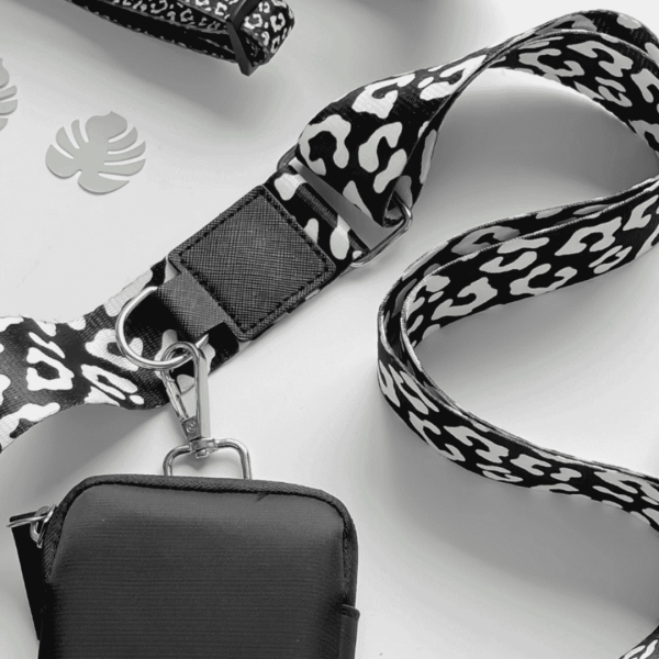 Bandouliere pour sac Léopard noir