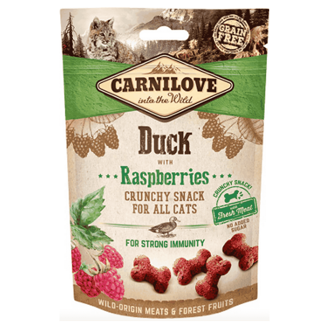 FRIANDISE CHAT CRUNCHY SNACK - CANARD & FRAMBOISES CARNILOVE