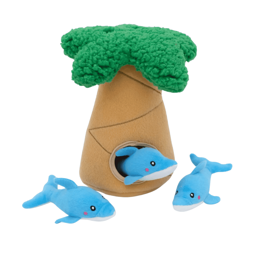 Zippy Burrow® - Dauphins dans un palmier - Jouet pour chien