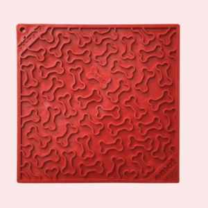 Tapis de léchage pour chien Bones Rouge