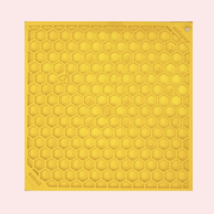 Tapis de léchage Honeycomb jaune