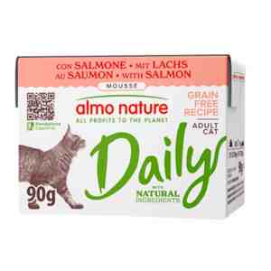🐱 Almo Nature Daily – Saumon Sans Céréales pour Chat (Tetrapack)