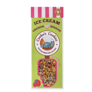 Mélange de crème glacée au vrai poulet et à la fraise pour animaux - Cooka's Cookies