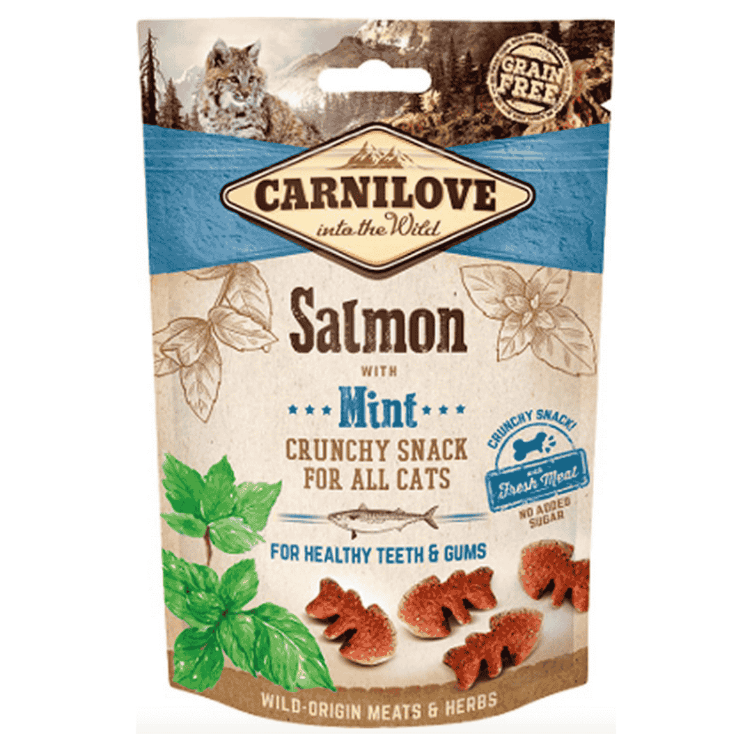 FRIANDISE CHAT CRUNCHY SNACK - SAUMON & MENTHE CARNILOVE