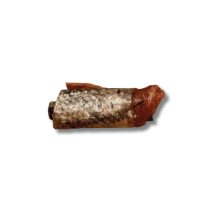 Morceaux de peau de saumon avec chair